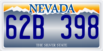 NV license plate 62B398