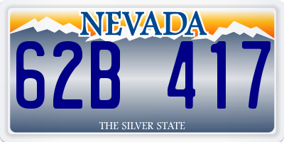 NV license plate 62B417