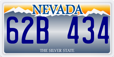 NV license plate 62B434