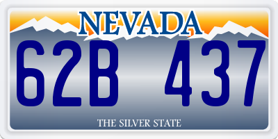 NV license plate 62B437