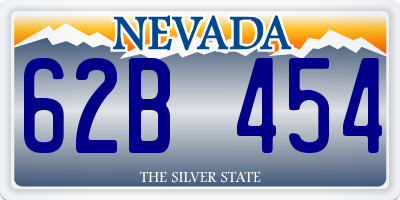 NV license plate 62B454