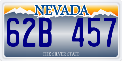 NV license plate 62B457