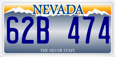 NV license plate 62B474