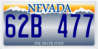 NV license plate 62B477