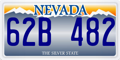 NV license plate 62B482