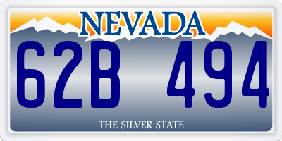 NV license plate 62B494