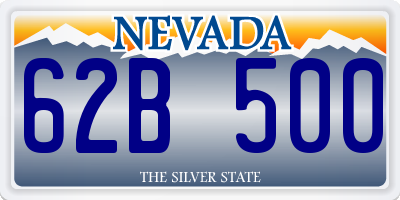 NV license plate 62B500