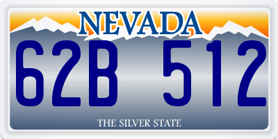 NV license plate 62B512