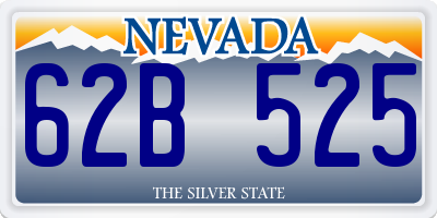 NV license plate 62B525