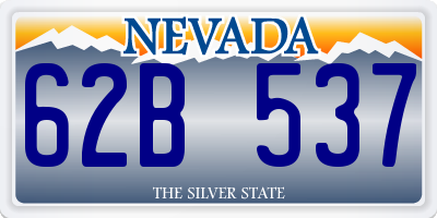 NV license plate 62B537
