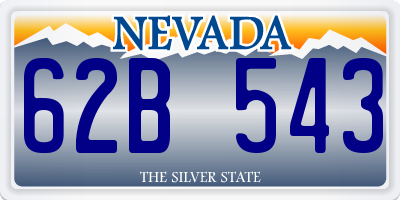 NV license plate 62B543