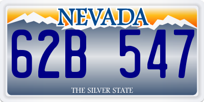 NV license plate 62B547