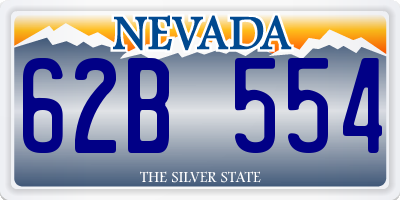 NV license plate 62B554