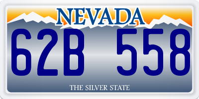 NV license plate 62B558