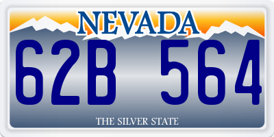 NV license plate 62B564