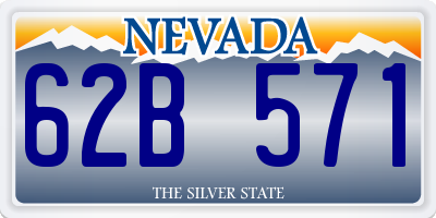 NV license plate 62B571