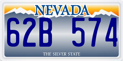NV license plate 62B574