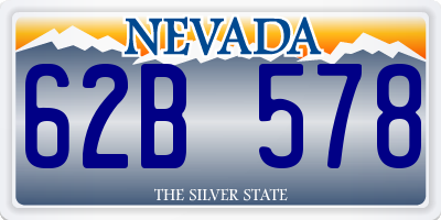 NV license plate 62B578