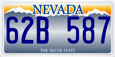 NV license plate 62B587