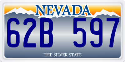 NV license plate 62B597