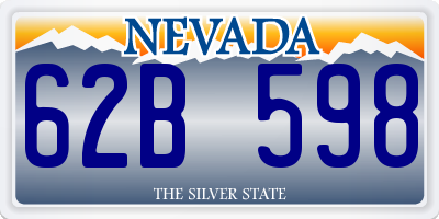 NV license plate 62B598