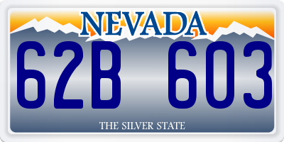NV license plate 62B603