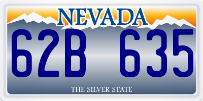 NV license plate 62B635