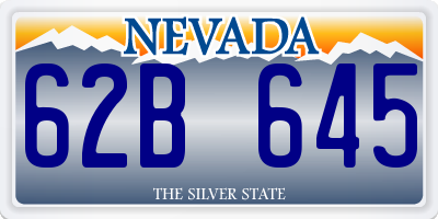 NV license plate 62B645