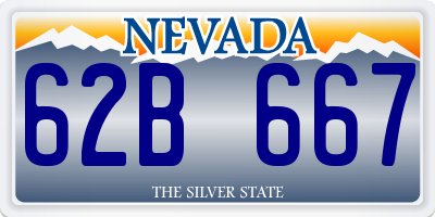 NV license plate 62B667