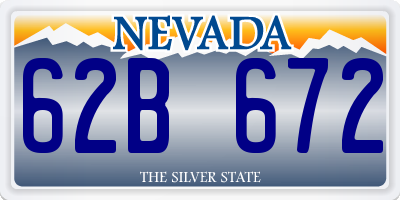 NV license plate 62B672