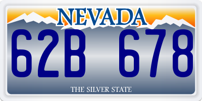 NV license plate 62B678