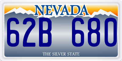 NV license plate 62B680