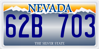 NV license plate 62B703