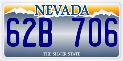 NV license plate 62B706