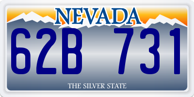 NV license plate 62B731