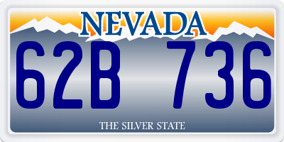 NV license plate 62B736