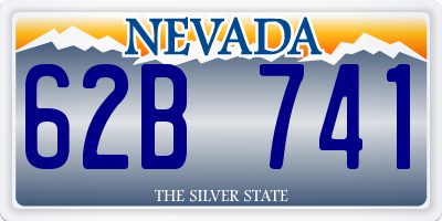 NV license plate 62B741