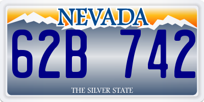 NV license plate 62B742