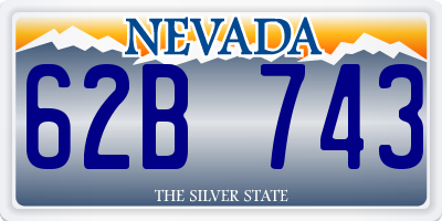 NV license plate 62B743