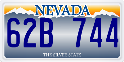 NV license plate 62B744