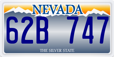 NV license plate 62B747