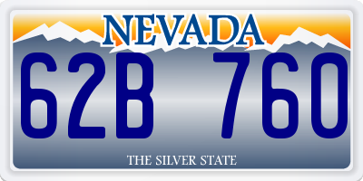NV license plate 62B760