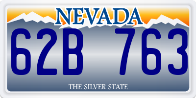 NV license plate 62B763