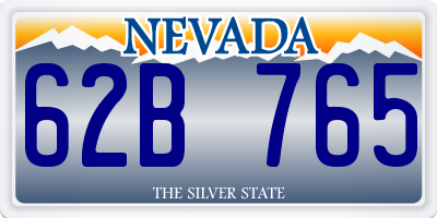 NV license plate 62B765