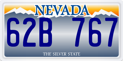 NV license plate 62B767