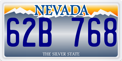 NV license plate 62B768