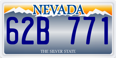 NV license plate 62B771