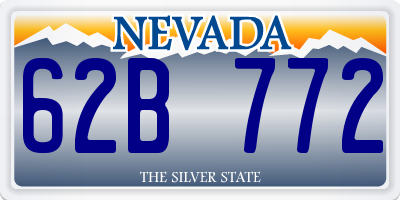 NV license plate 62B772