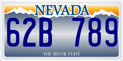 NV license plate 62B789