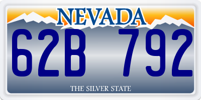 NV license plate 62B792